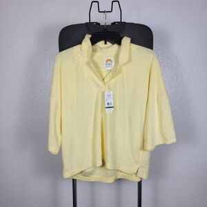 C&C California Beach Women's French Vanilla Blouse Size L
